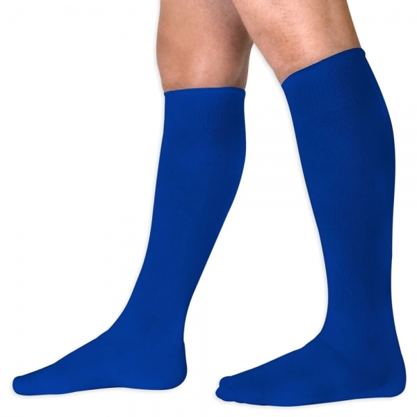 Kit com 10 Pares de Meiões Lisos de Futebol - Severa - Azul