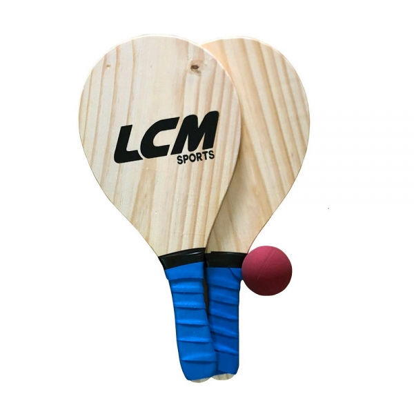 Kit Frescobol LCM Com 2 Raquetes e 1 Bola - Azul