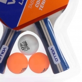 Kit Tênis de Mesa Leisure VT710 com 02 Raquetes e 03 Bolinhas - Vollo - Vermelho/Preto