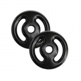 Par de Anilha Emborrachada 2kg Vazada - Preto