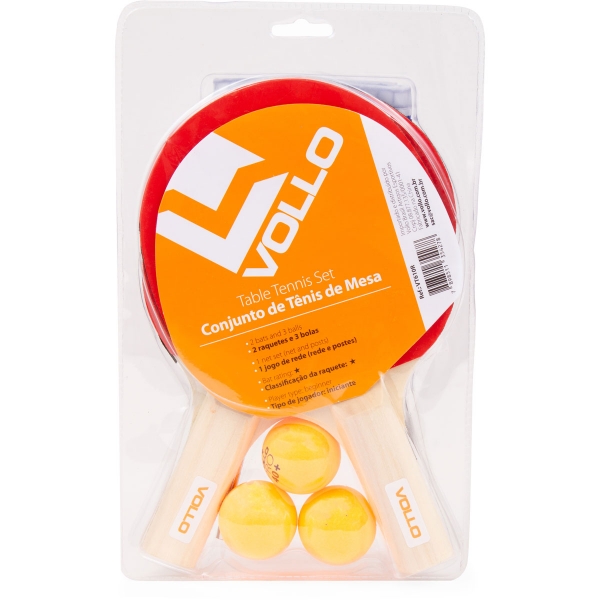 Kit Tênis de Mesa com Rede - Vollo - Vermelho