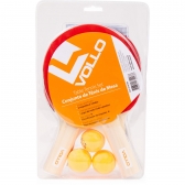 Kit Tênis de Mesa com Rede - Vollo - Vermelho