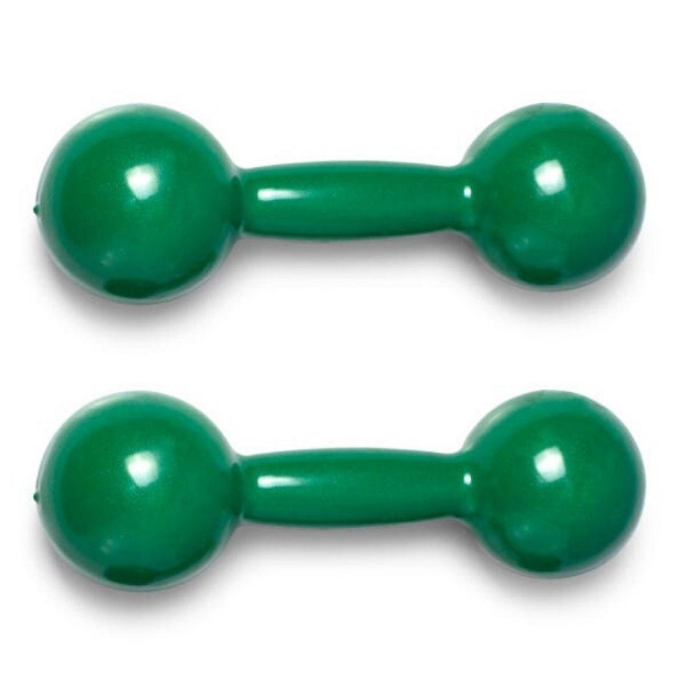 Par de Halteres Emborrachado para Musculação 7kg Verde - Verde/Branco