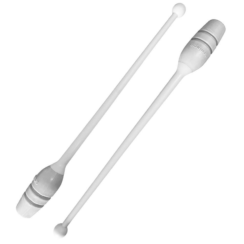 Par de Maça Ginástica Rítmica Conectável Infantil/Juvenil 40cm - Tuimader - Branco