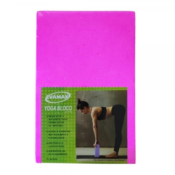 Bloco De Yoga e Pilates EvaMax Rosa - Roxo