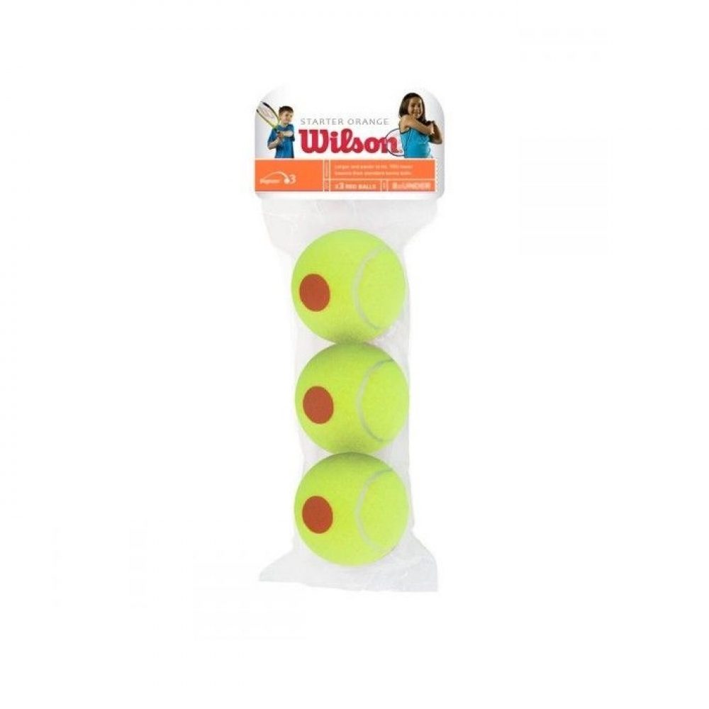 Bola de Tênis Wilson Starter Stage 2 Orange Pacote com 03 Unidades - Laranja