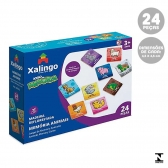 Jogo da Memória Animais 24 Peças de Madeira Xalingo - Azul
