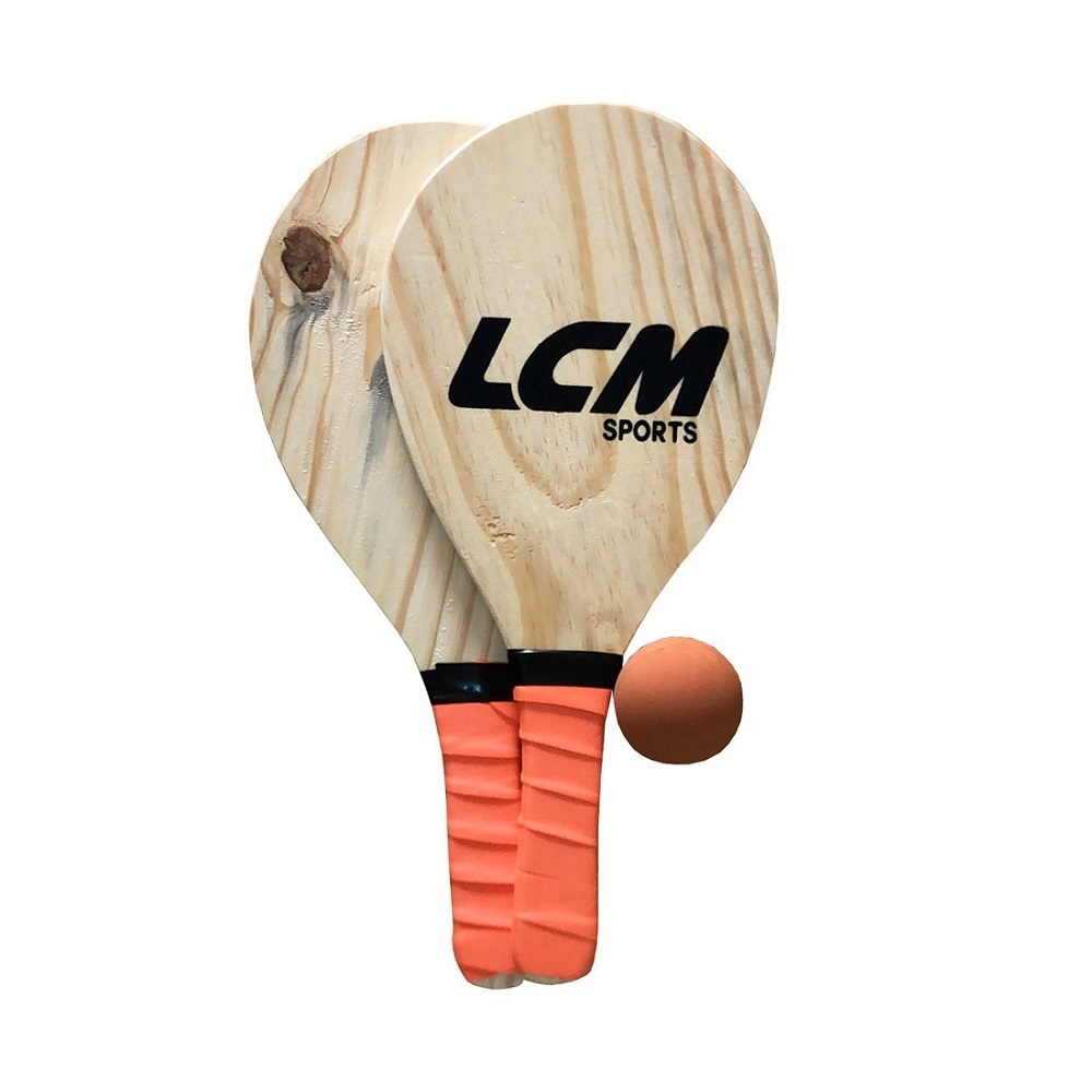 Kit Frescobol LCM Com 2 Raquetes e 1 Bola - Laranja