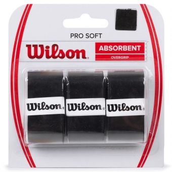 Cartela com 3 Protetores de Empunhadura Overgrip Wilson Pro Soft Preto
