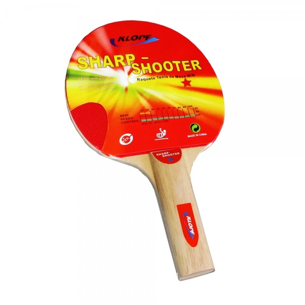 Raquete Tênis de Mesa Klopf Sharp Shooter - Vermelho