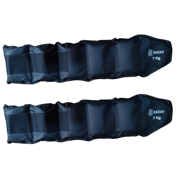 Par de Tornozeleira Caneleira de 7KG Profissional Reforçada - Preto