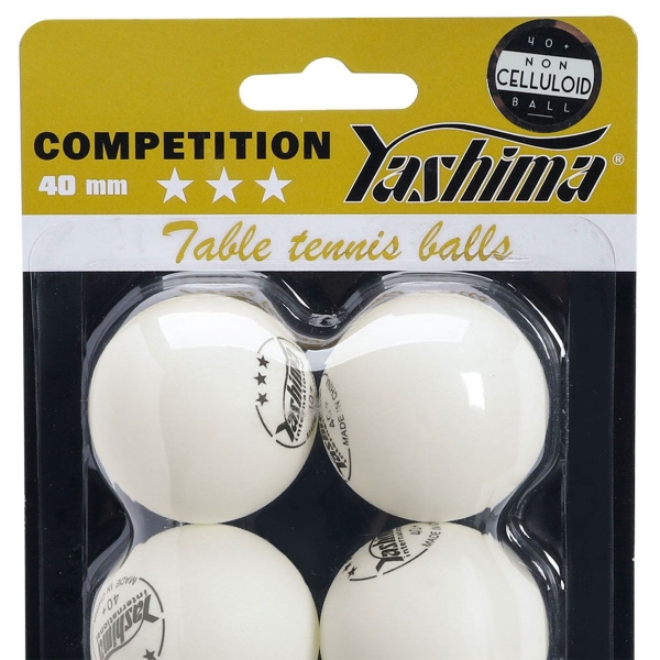 Bola de Tênis de Mesa Yashima 3 Estrelas PVC Com 06 Unidades Branca - Branco