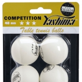 Bola de Tênis de Mesa Yashima 3 Estrelas PVC Com 06 Unidades Branca - Branco
