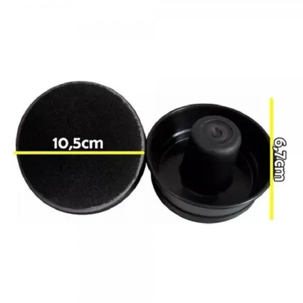 2 Rebatedores 2 Discos Para Mesa De Air Game Hockey - Preto