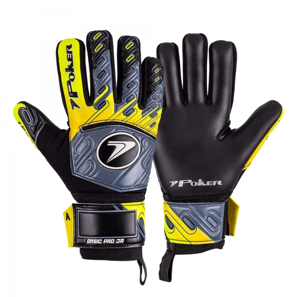 Luva de Goleiro Campo Profissional Poker Basic Pro Tamanho 10 Preto e Amarelo - Preto/Amarelo
