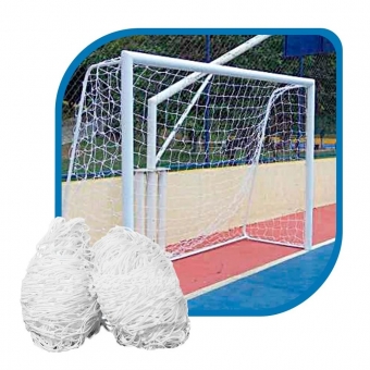 Par de Rede Gol Futsal Véu Fio 6mm Branca - Gismar Redes