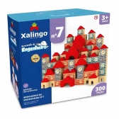 Brincando de Engenheiro N° 7 Xalingo - Blocos de Montar 300 peças - Vermelho