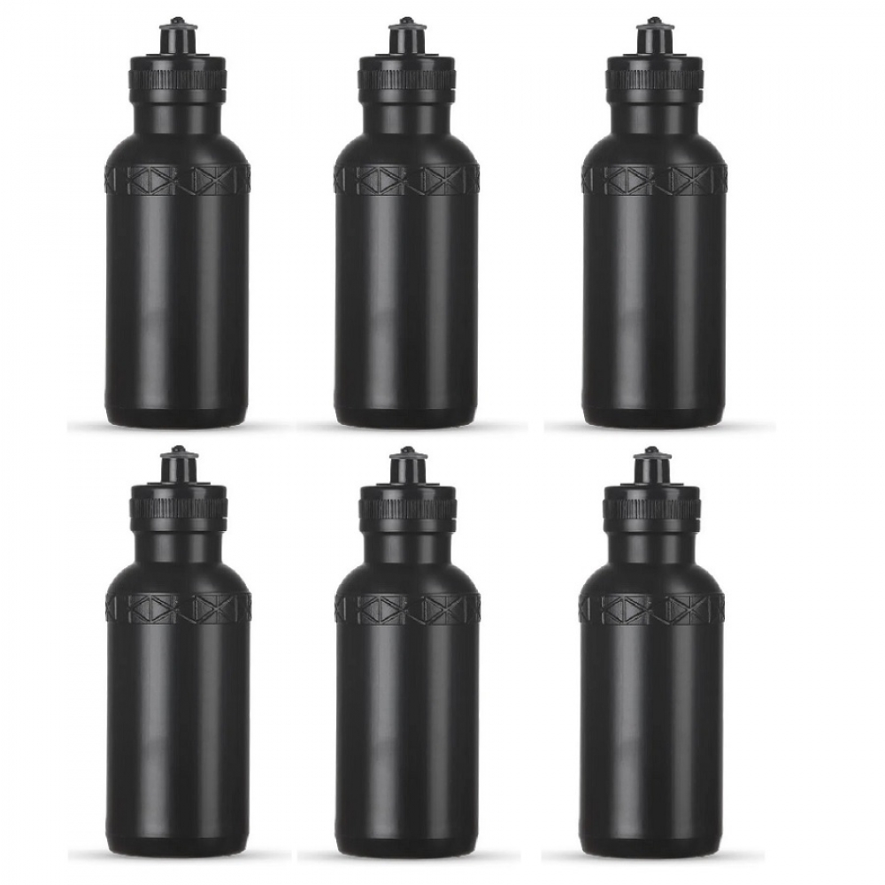 Kit 6 Unidades Squeeze Magussy 500ml - Preto/Preto