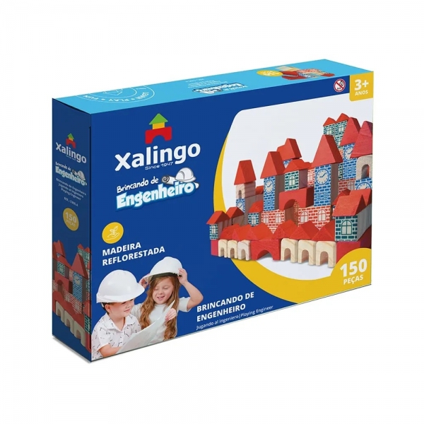 Brincando de Engenheiro 150 peças - Xalingo - Vermelho