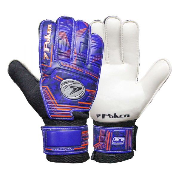 Luva Poker Training Futebol de Campo/Society Hold Tamanho 9 - azul/laranja