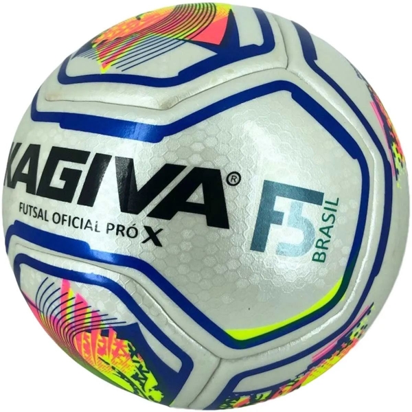 Bola Futsal Kagiva F5 Brasil Pro X - Branco/azul