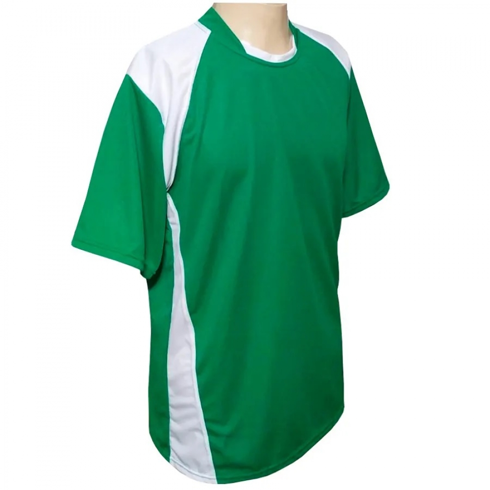 Kit com 16 Camisas Esportivas TRB Verde/Branco - Verde/Branco