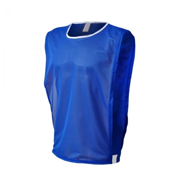 Kit com 8 Coletes Modelo Aberto de Futebol de Campo/Society/Futsal - TRB - Azul/Branco