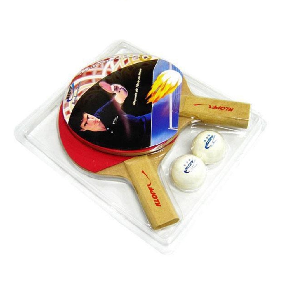Kit Tênis de Mesa Klopf TM 2 Raquetes e 2 Bolinhas - Marrom