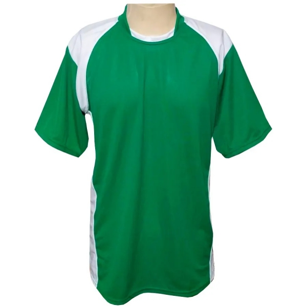 Kit 16+1 Camisa TRB Verde/Branco, Calção Branco e Goleiro - Verde/Branco