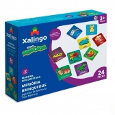 Jogo da Memória Infantil - Brinquedos - 24 Peças - Xalingo - Azul