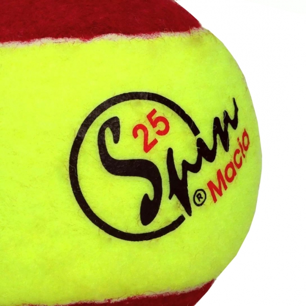 Kit com 30 Bolas de Tênis Spin Soft 25% Amarelo e Vermelho - Amarelo/Vermelho