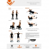 Meia Bola Balance Dome Com Bomba Vollo - Cinza/Preto