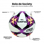 Bola de Futebol Kagiva Slick Society - Branco/Roxo