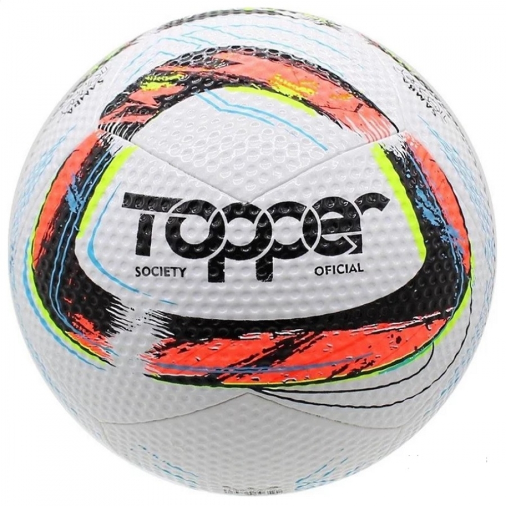 Bola Society Topper Samba TD1 - Branco/Laranja