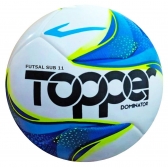 Bola de Futsal Infantil Sub 11 Dominator - Topper - Branco/Azul