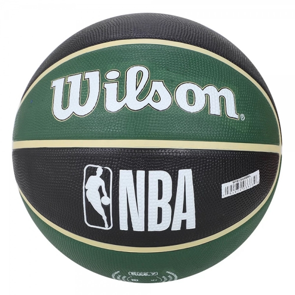 Bola Basquete Wilson NBA Tribute #7 Milwaukee Bucks - Preto/Verde Escuro