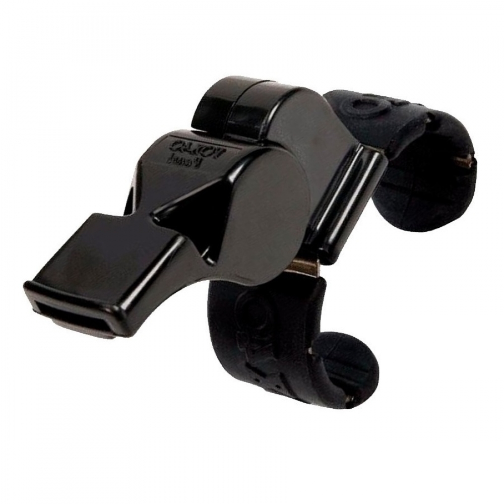 Apito Fox 40 Pearl com Dedal para Árbitros - Preto