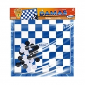 Jogos Tradicionais em Madeira Damas Xalingo - Azul/Branco