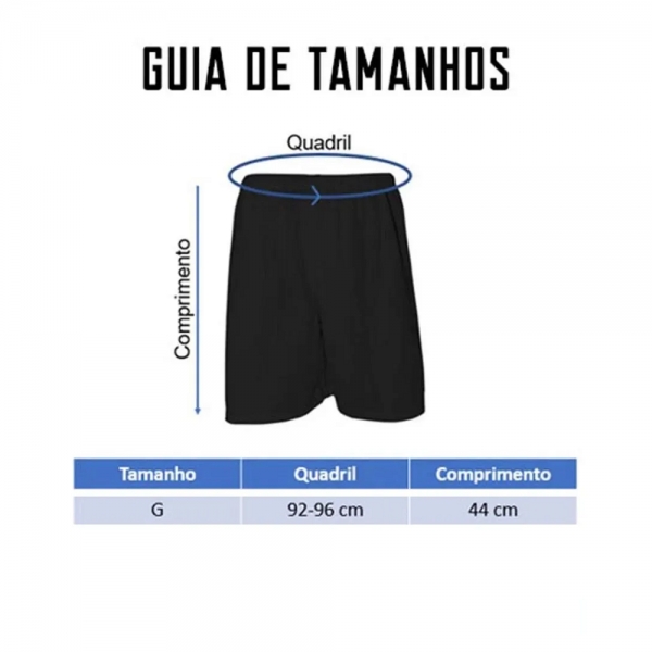 Kit com 12 Calções Esportivos de Futebol Modelo Pop - Preto