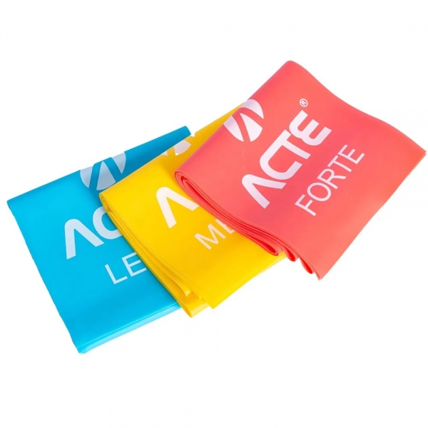 Kit Faixas Elásticas 3 Intensidades Leve Médio Forte T13 Acte Sports - azul/branco