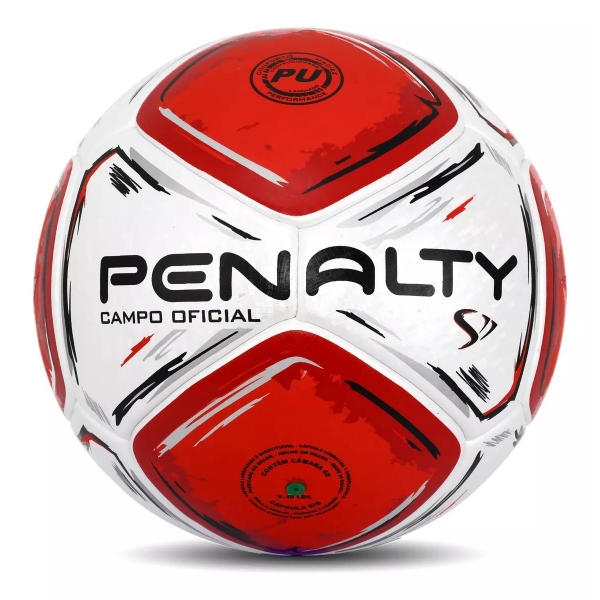 Bola Futebol De Campo Penalty S11 R1 XXIV Termotec Oficial - Branco/Vermelho