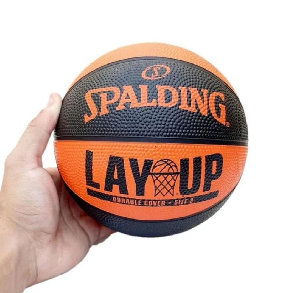 Bola de Basquete Spalding Lay up Tamanho 3 - Preto/Laranja