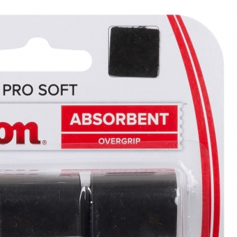 Cartela com 3 Protetores de Empunhadura Overgrip Wilson Pro Soft Preto