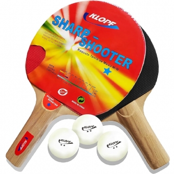 Kit 02 Raquetes e 03 Bolas Tênis de Mesa Sharp Shooter - Klopf