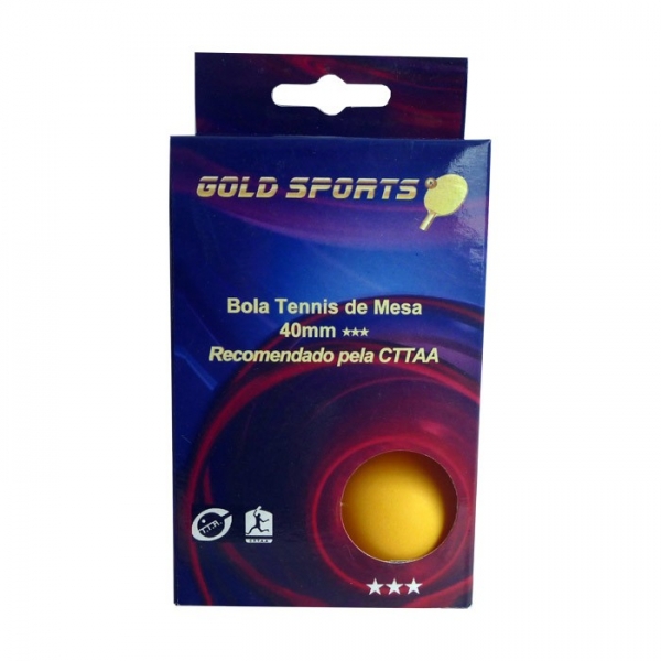 Kit 6 Bolas Para Tênis de Mesa 3 Star - Gold Sports - Laranja