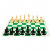 Jogo de Xadrez Escolar com Tabuleiro Modelo Oficial Ref. 004 - bege/verde
