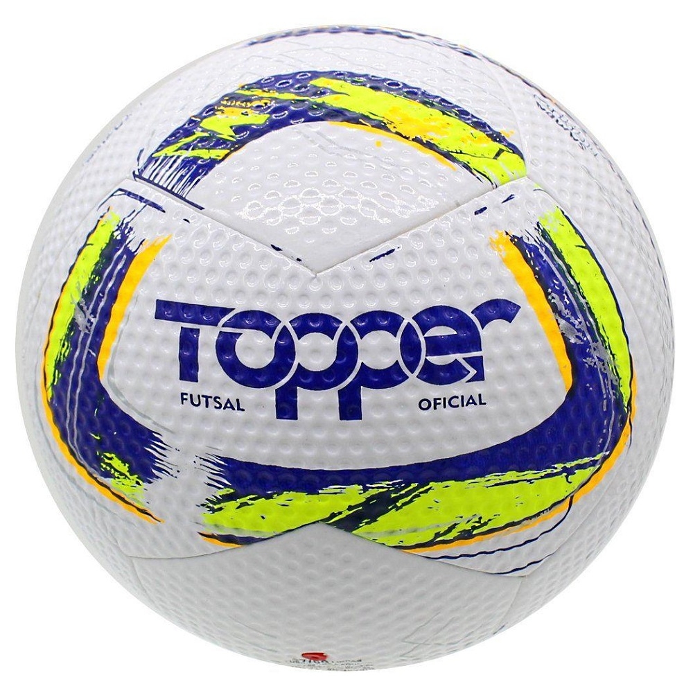 Bola Futsal Topper Samba TD1 Br Az Am - Branco/Azul