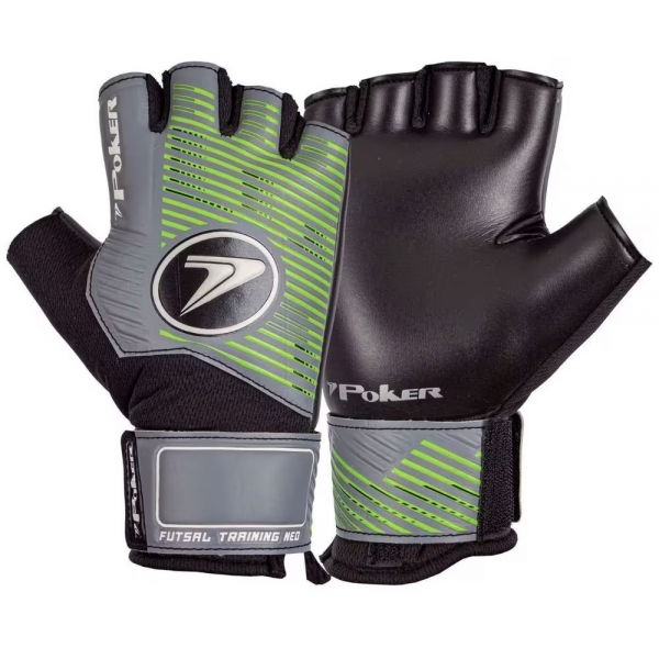 Luvas de Goleiro Futsal Poker Training Neo Adulto Preto/Verde